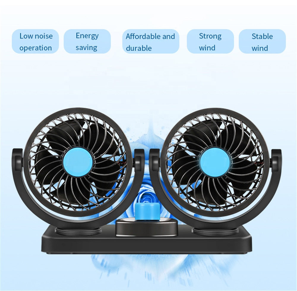 USB Dual 4-Inch Car Fan – 100% Pure Copper Motor | JD-F11