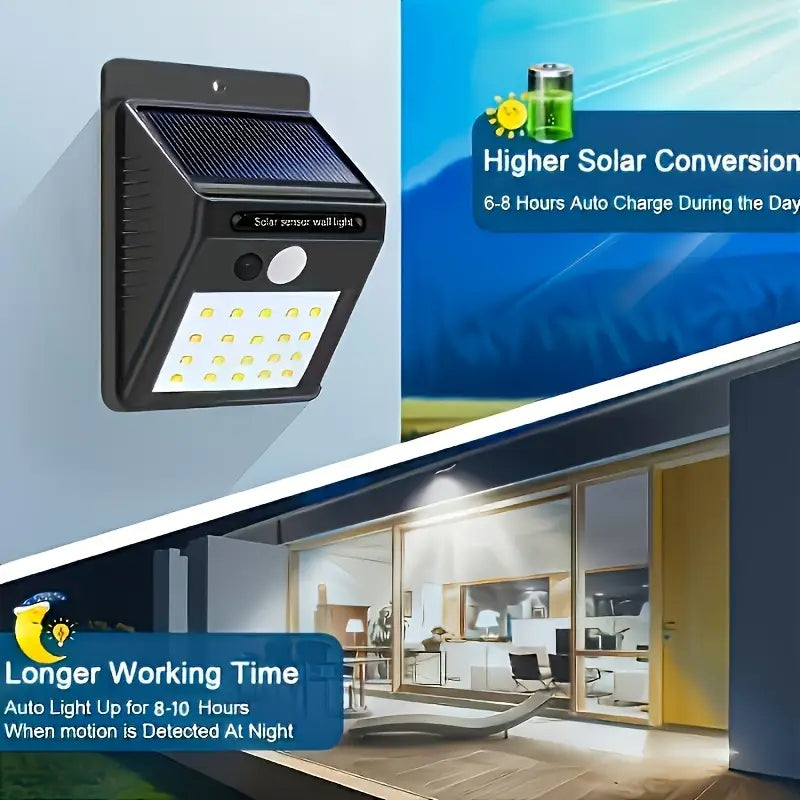 6pcs Solar Wall Lights with Motion Sensor