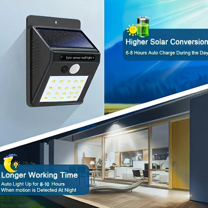 6pcs Solar Wall Lights with Motion Sensor
