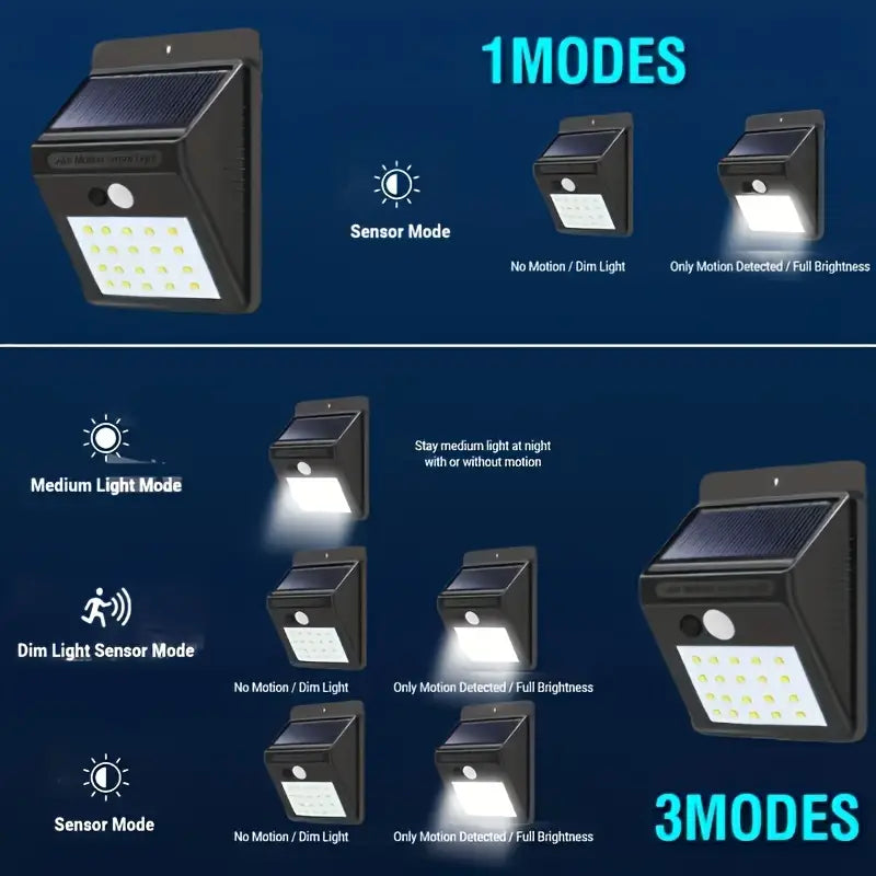 6pcs Solar Wall Lights with Motion Sensor