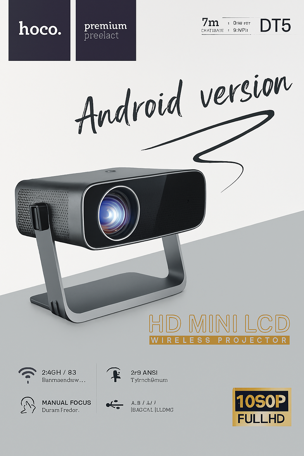 Wireless Projector – Android Version | 1080P Full HD