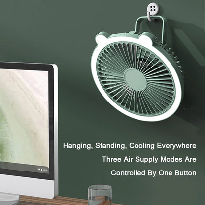 Mini Fan with Led Night Light Usb Rechargeable