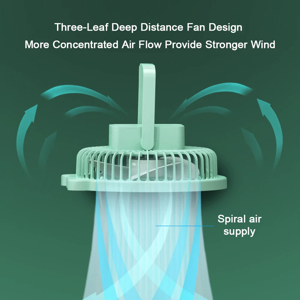 Mini Fan with Led Night Light Usb Rechargeable