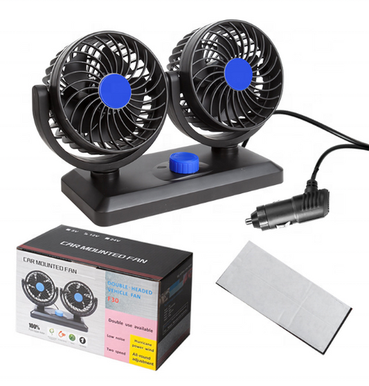 USB Dual 4-Inch Car Fan – 100% Pure Copper Motor | JD-F11