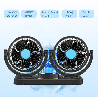 USB Dual 4-Inch Car Fan – 100% Pure Copper Motor | JD-F11