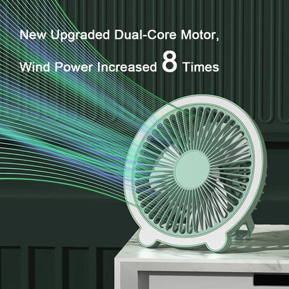 Mini Fan with Led Night Light Usb Rechargeable