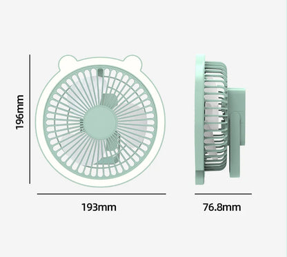 Mini Fan with Led Night Light Usb Rechargeable