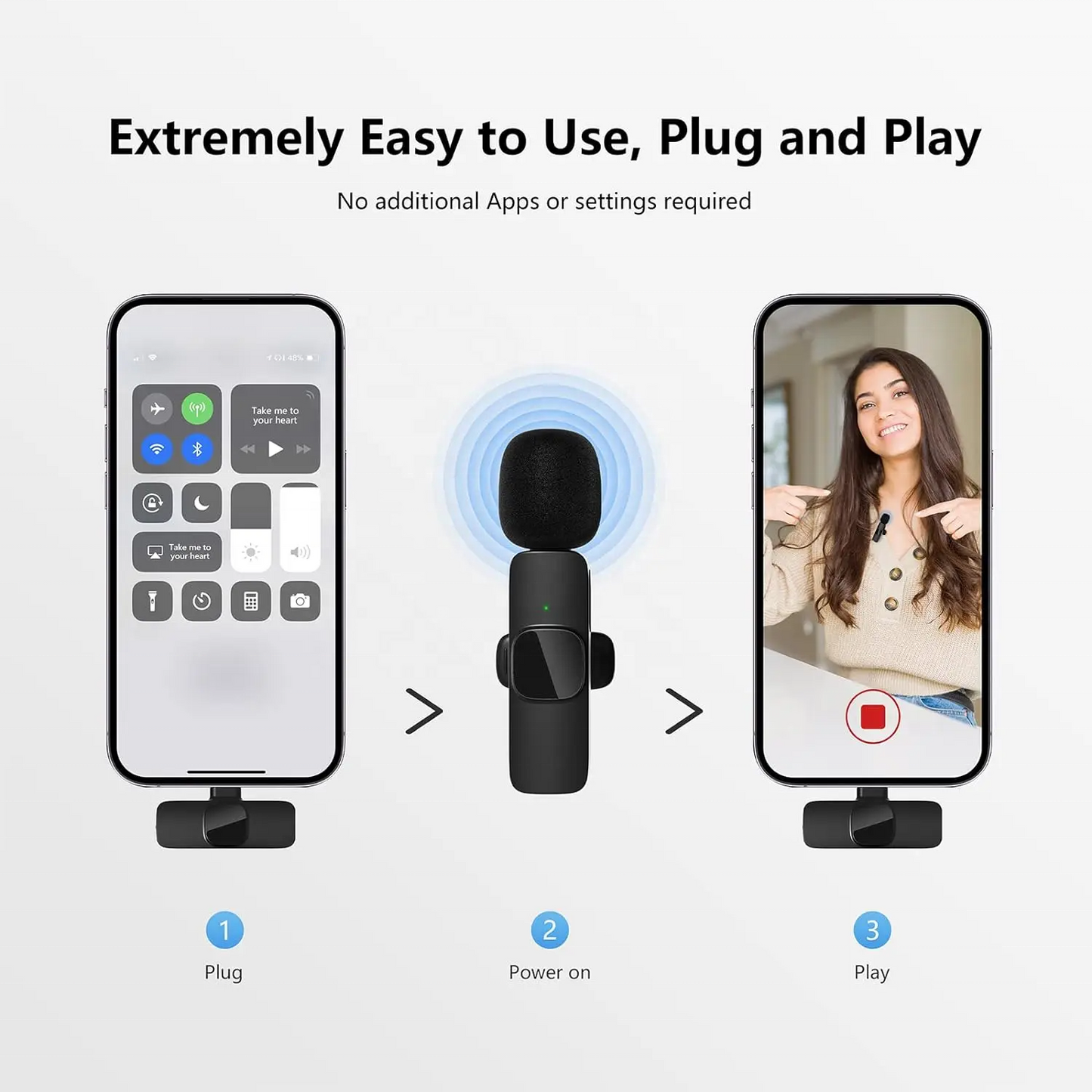 Wireless Mini Digital Lavalier Microphone